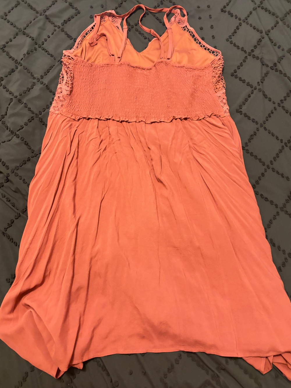 Maurices Terracotta Crochet Bodice Midi Dress - Picture 3 of 4